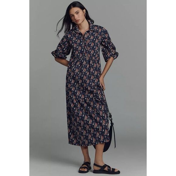 New Anthropologoe The Bettina Tiered Shirt Dress by Maeve Size 1X - Picture 1 of 9